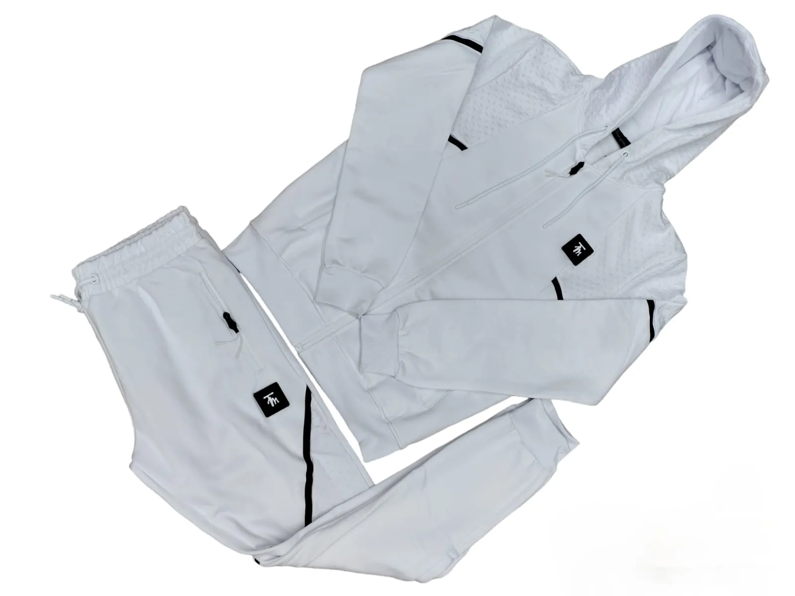 Mens White Time Is Money Tracksuit 2 Piece Set Men Urban Hoodie & Joggers Zip Pants Matching Sweatshirts Sweatpants Hoodie & Joggers Bottoms