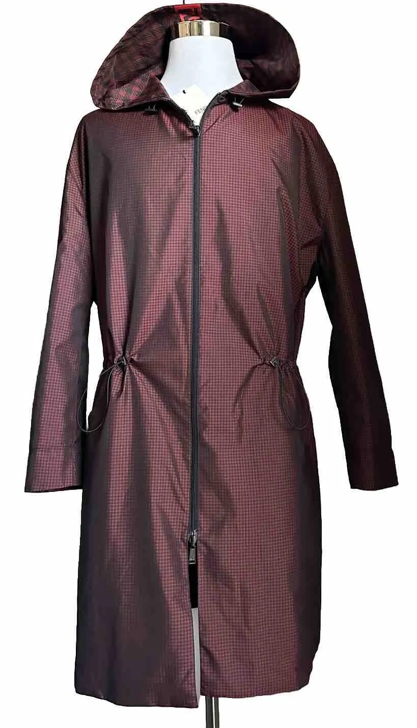 New $3290 Fendi Men’s Reversible Parka Coat Black/Red Size 40 US/50 Eu Italy