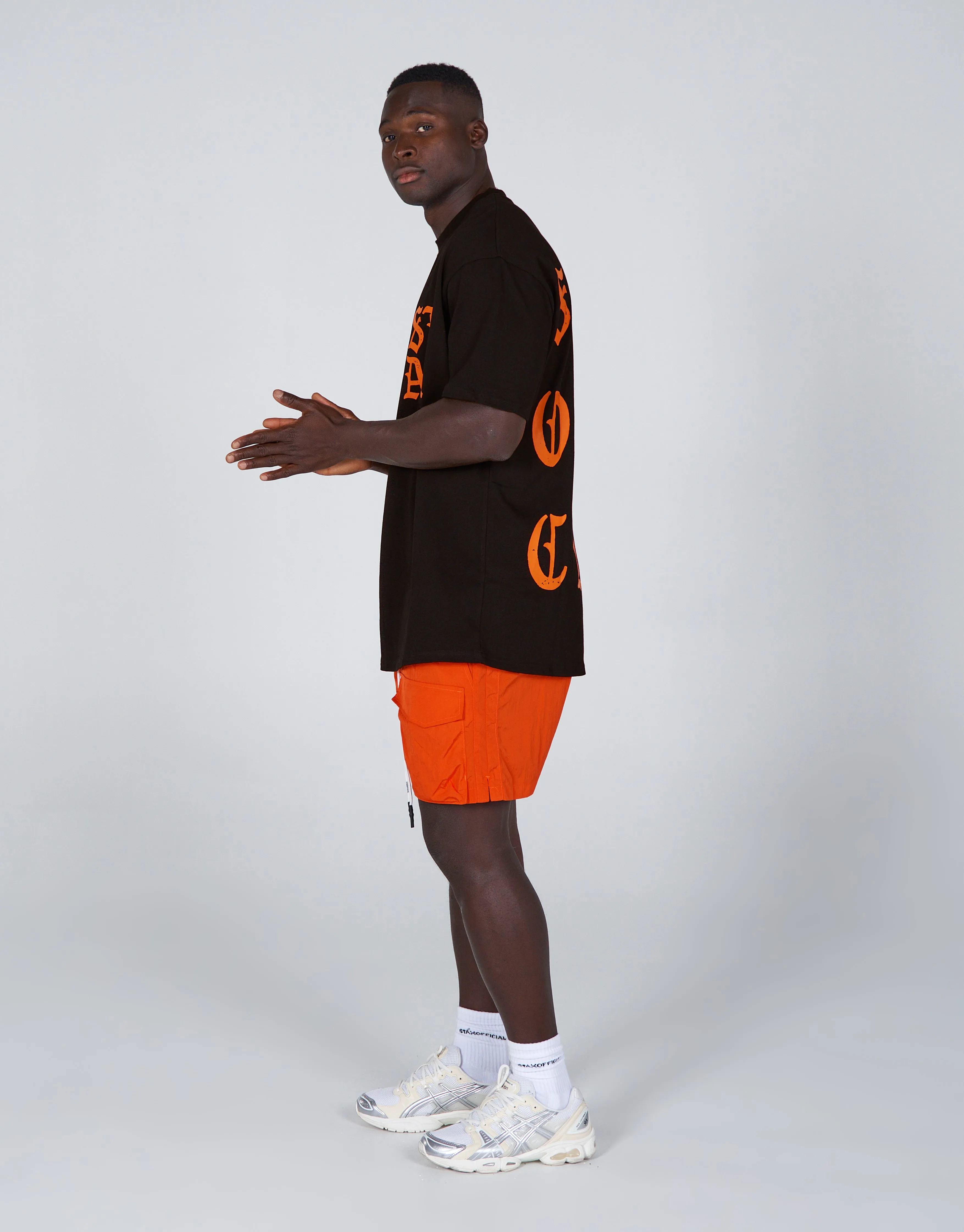 Old English Mens Nylon Shorts - Orange