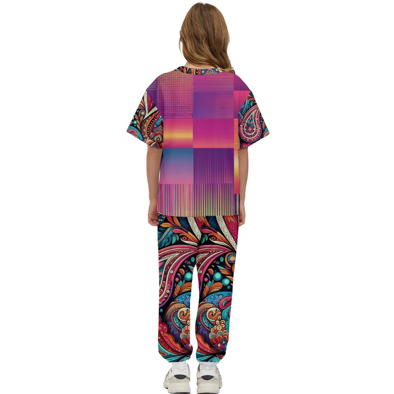 Paisley Tiger Girls' T-Shirt and Pants Sports Set