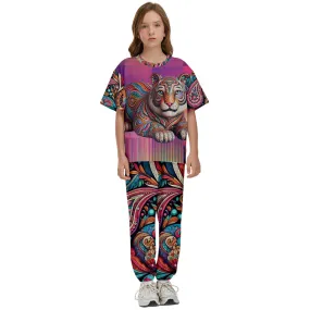 Paisley Tiger Girls' T-Shirt and Pants Sports Set