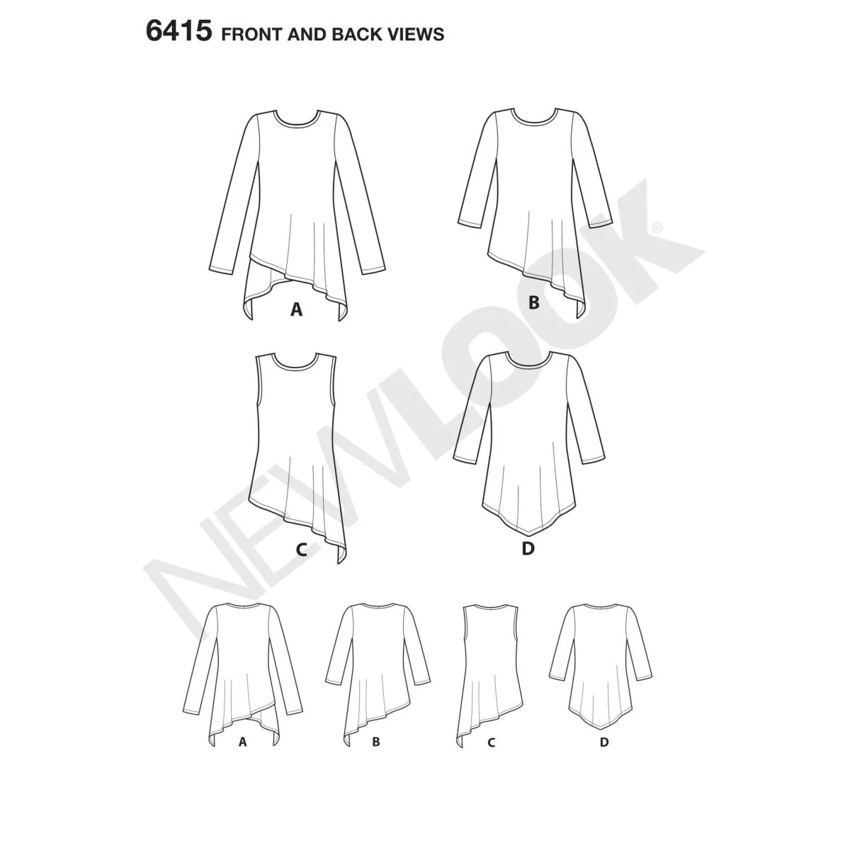 Pattern - New Look - N6415 - Misses’ Knit Tunics