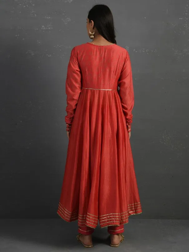 Pink Gota Kissed Chanderi Kurta & Pant (Set of 2)