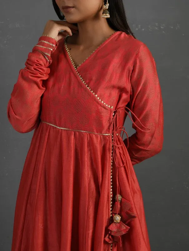 Pink Gota Kissed Chanderi Kurta & Pant (Set of 2)