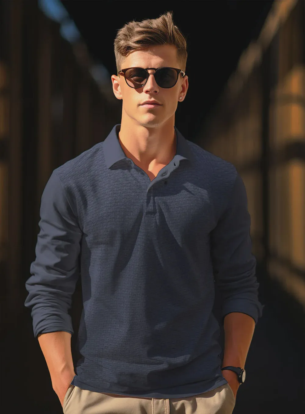 Point Zero Men's LOLAN Cashmere-like Polo Sweater