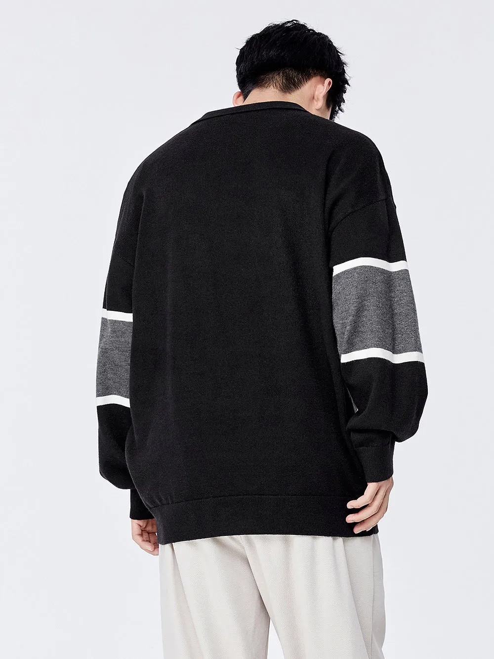 Retro Campus Knitted Polo Sweater