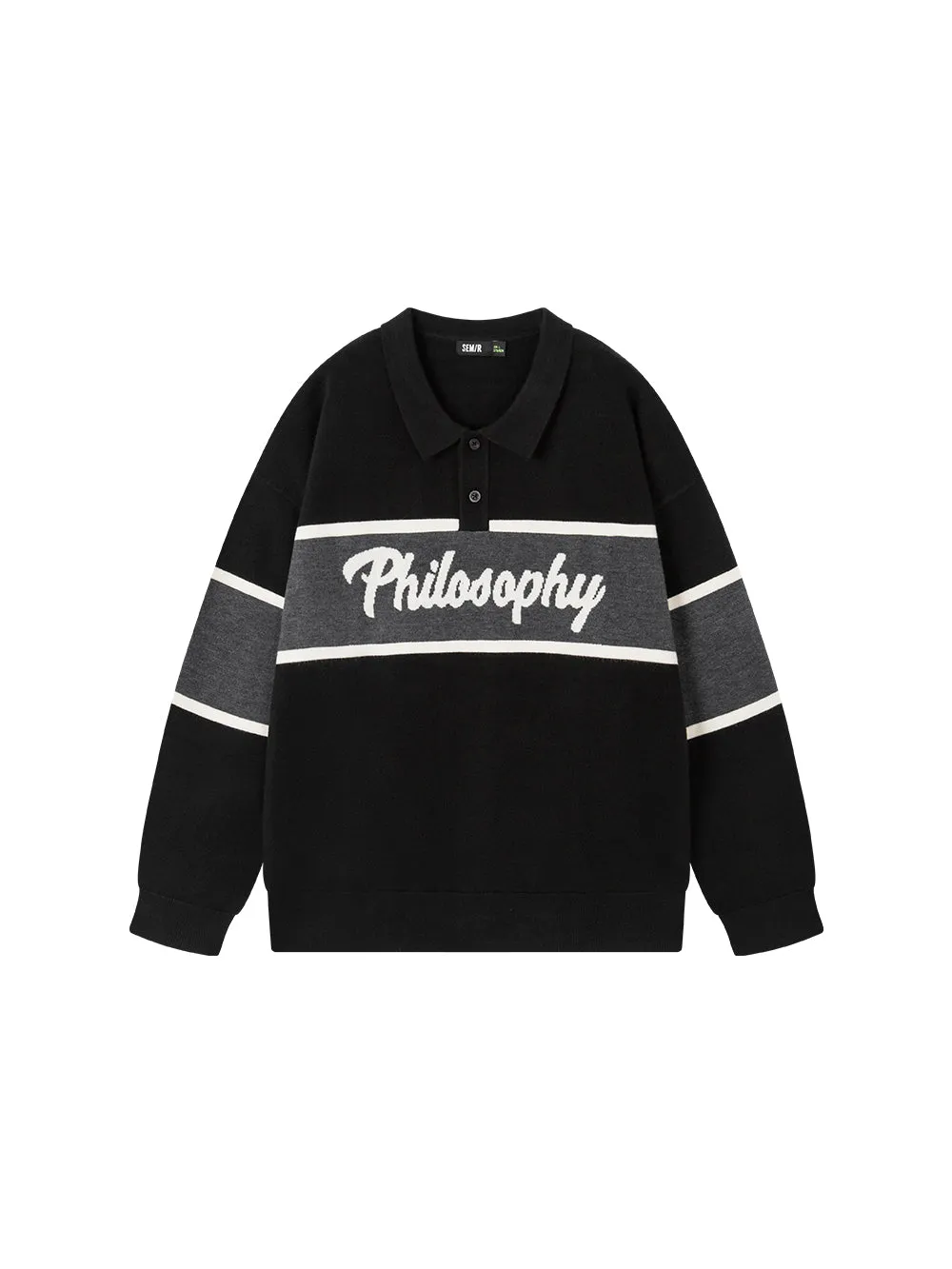 Retro Campus Knitted Polo Sweater