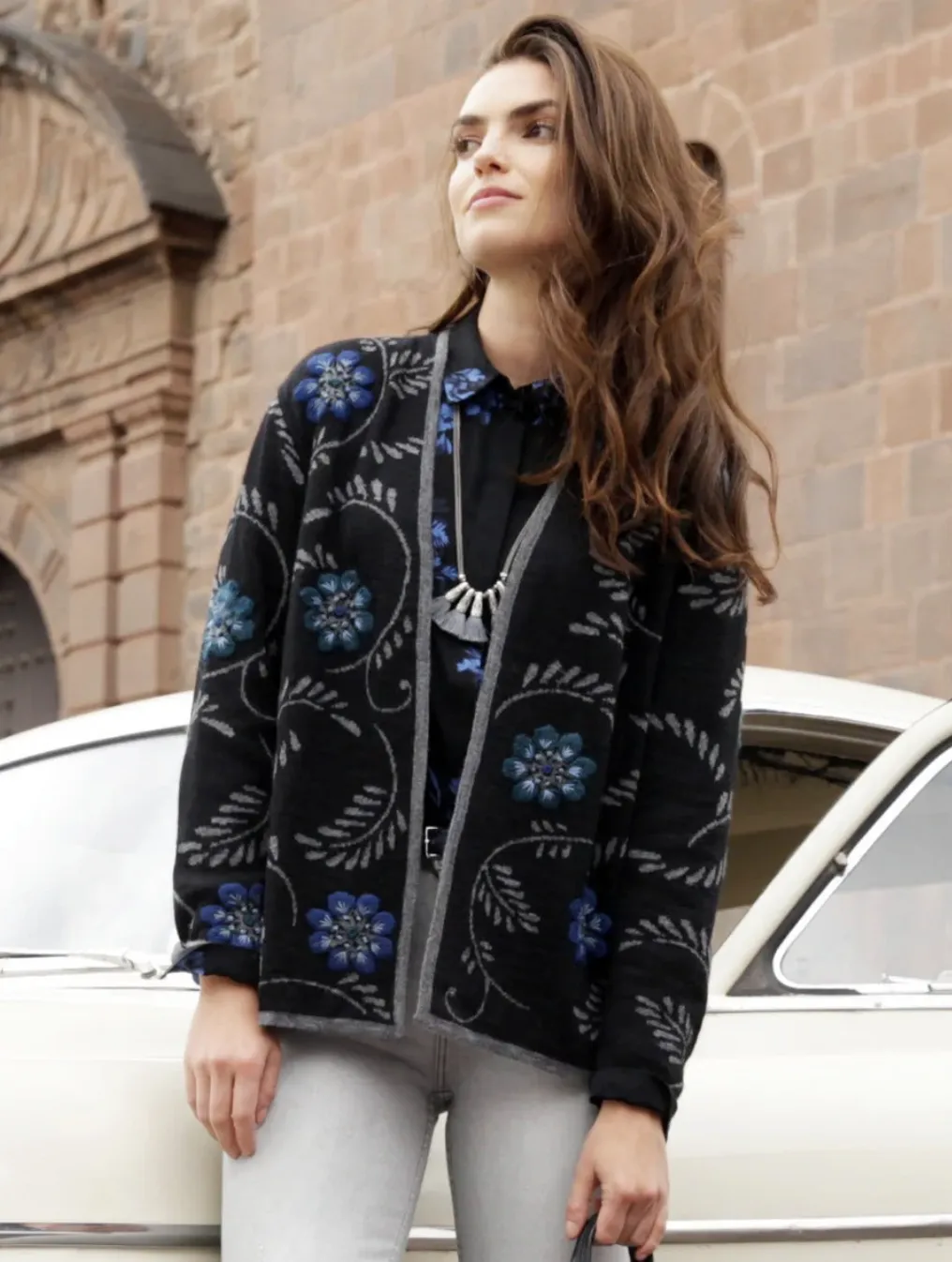 Reversible Alpaca Cardigan