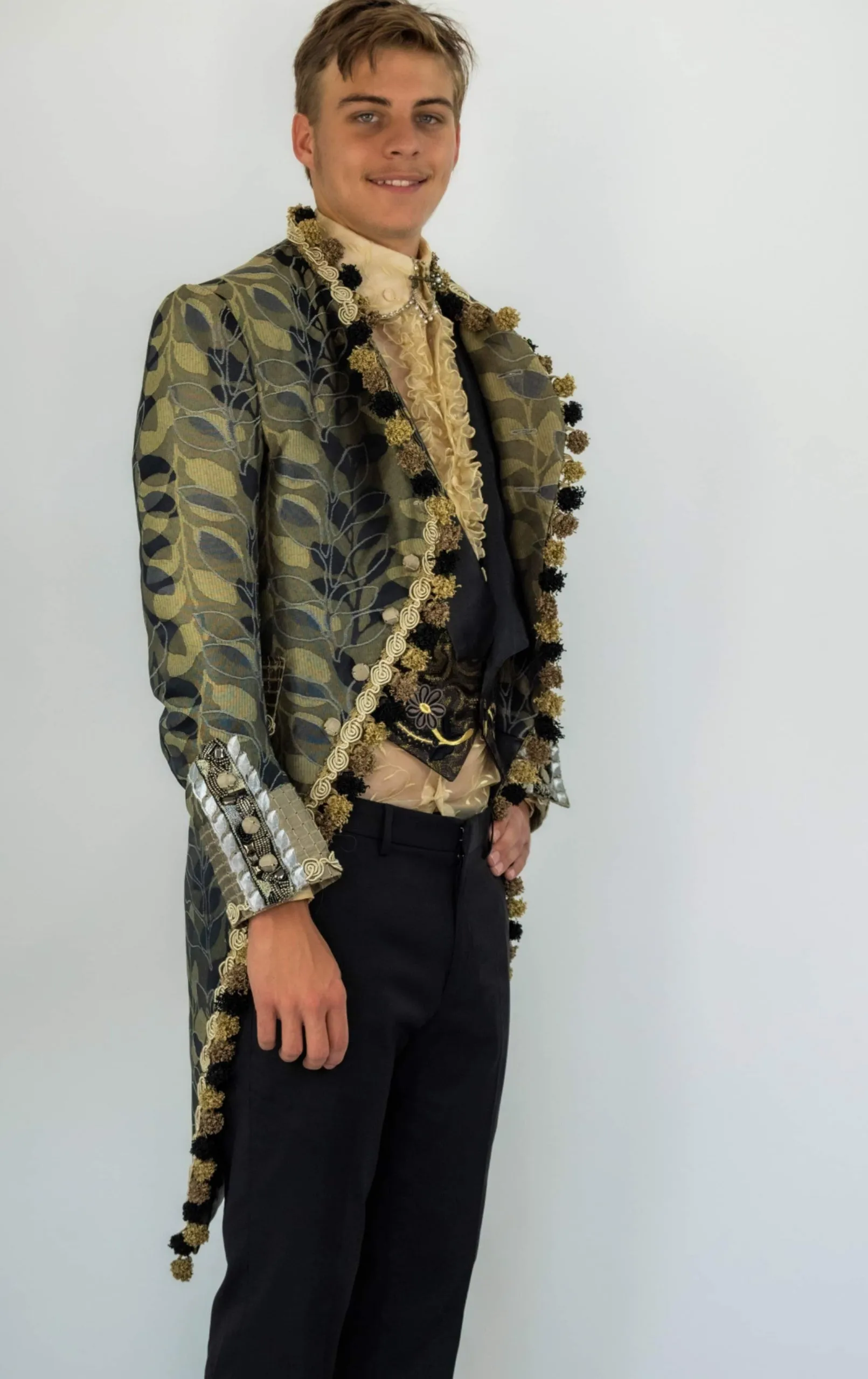 Ruffles Embroidery Silk Transparent Men’s Shirt