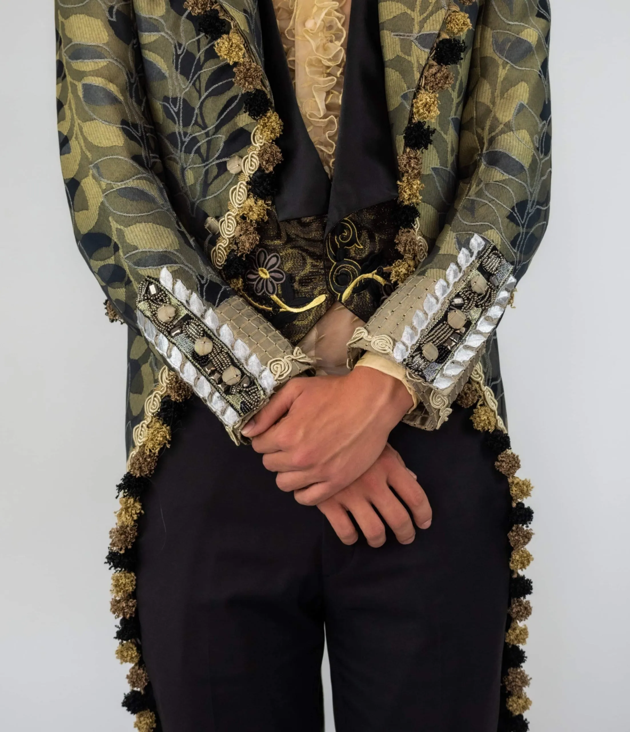 Ruffles Embroidery Silk Transparent Men’s Shirt