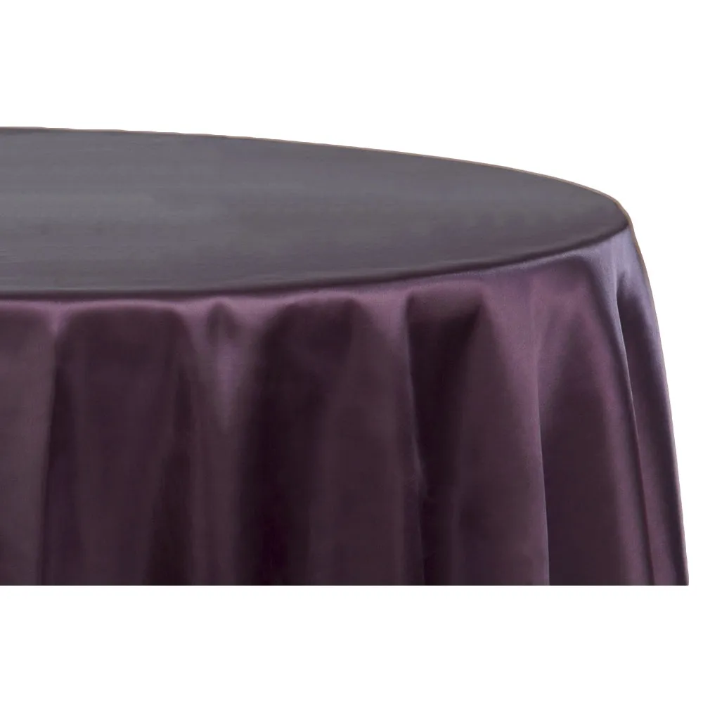 Satin 108" Round Tablecloth - Eggplant/Plum