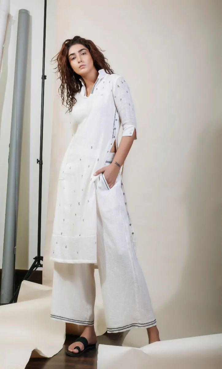 Shirt Dress Ivory with Pants