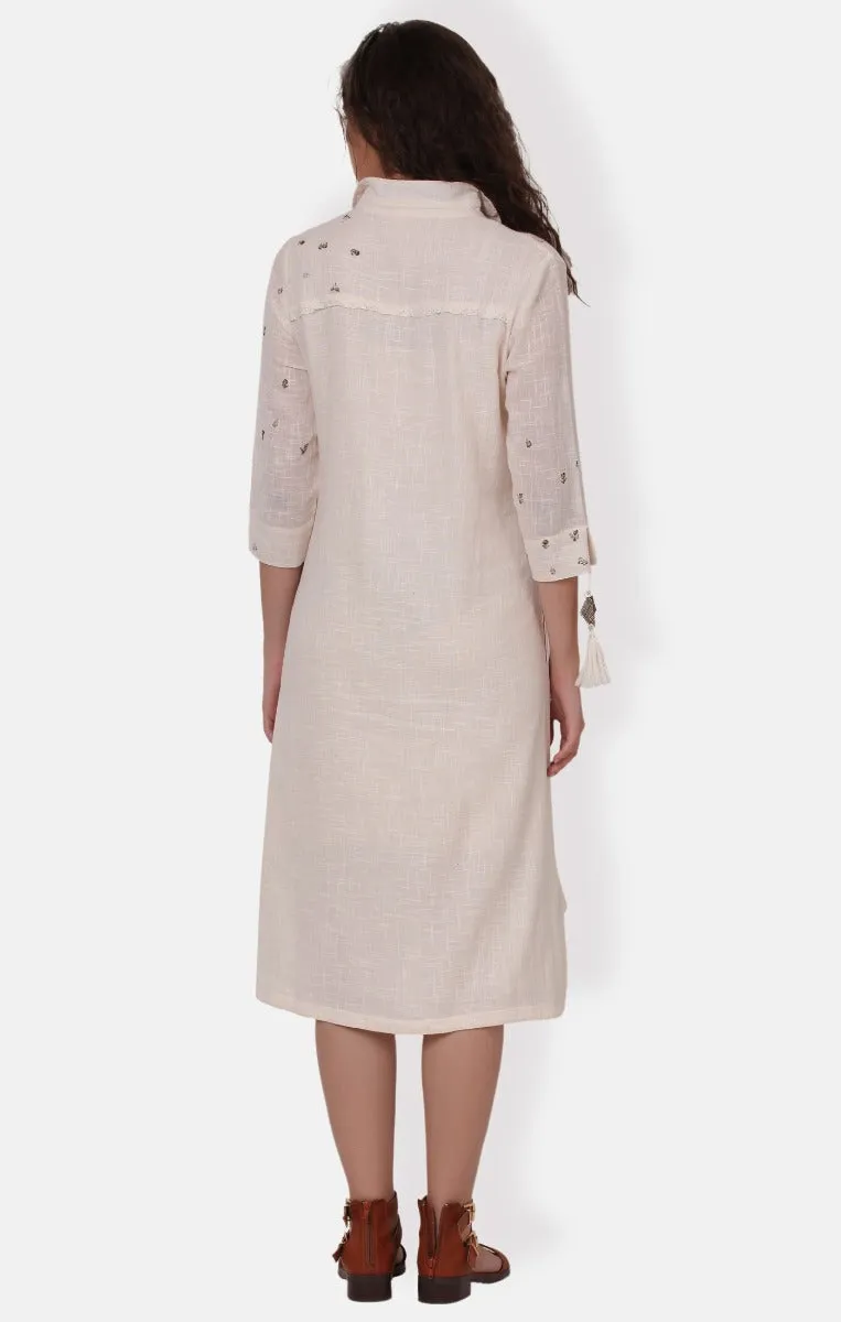 Shirt Dress Ivory with Pants