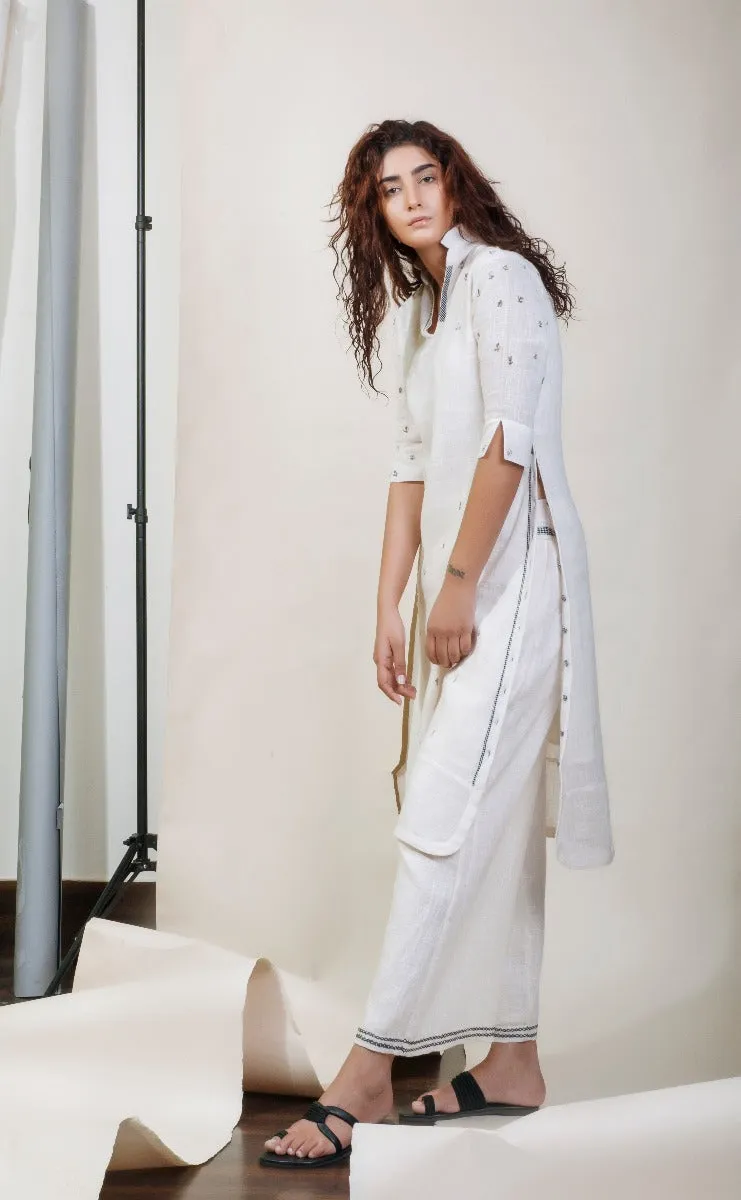 Shirt Dress Ivory with Pants
