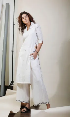 Shirt Dress Ivory with Pants