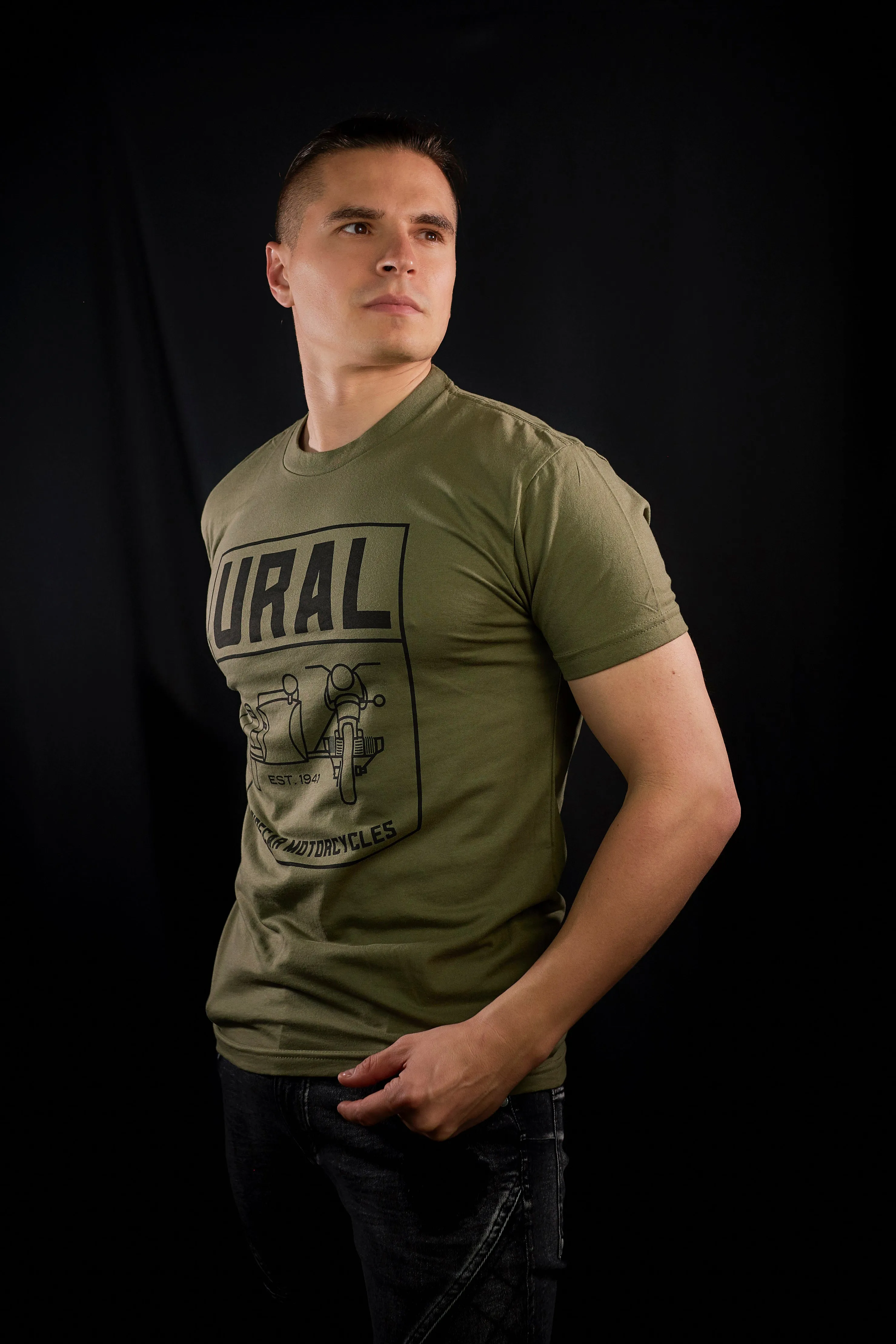 Sidecar Badge T-Shirt - Military Green