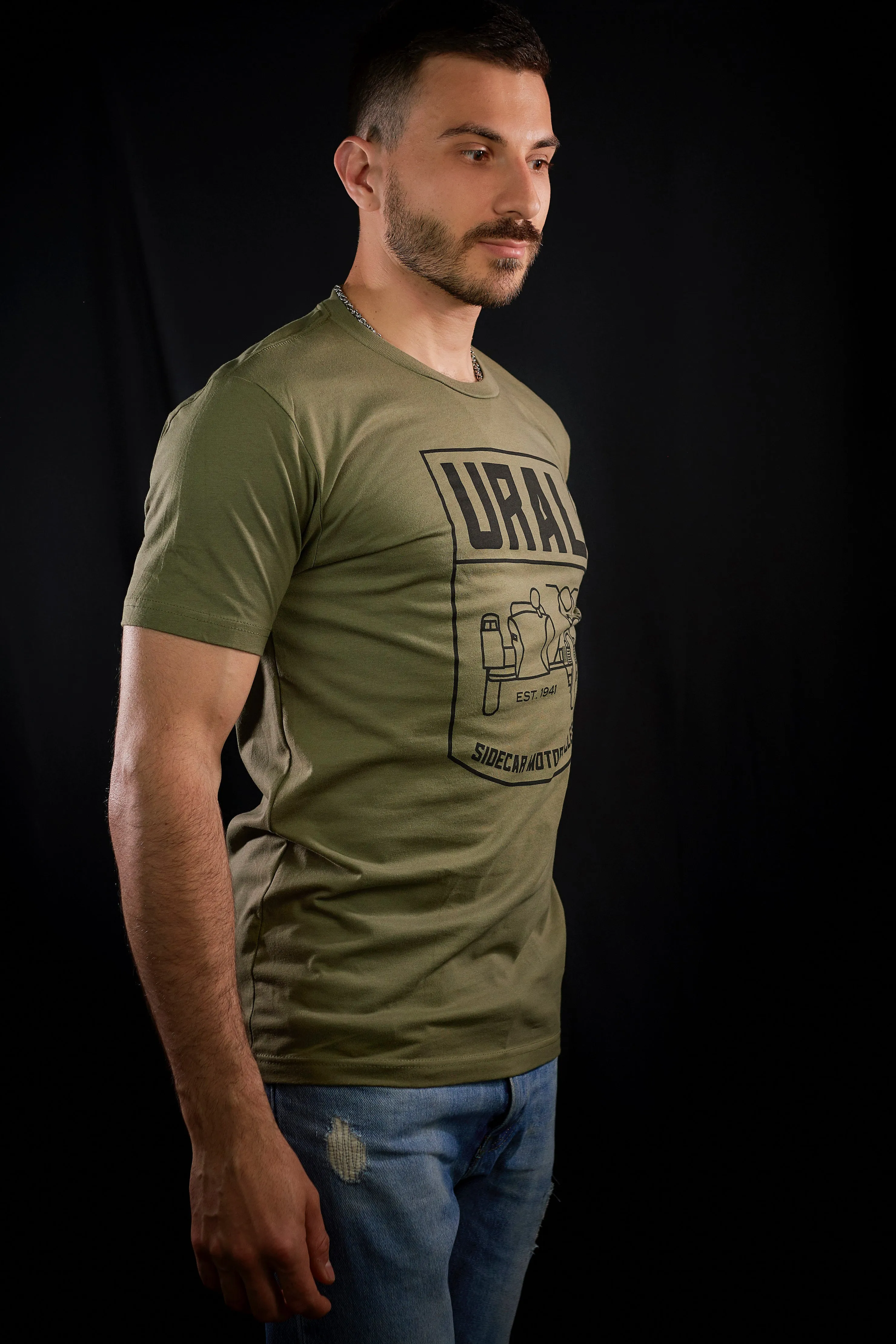 Sidecar Badge T-Shirt - Military Green