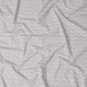 Silver Lining Cotton Voile Fabric: Embroidered with Sophistication-D17584