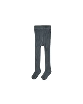 Solid Ribbed Tights - Indigo