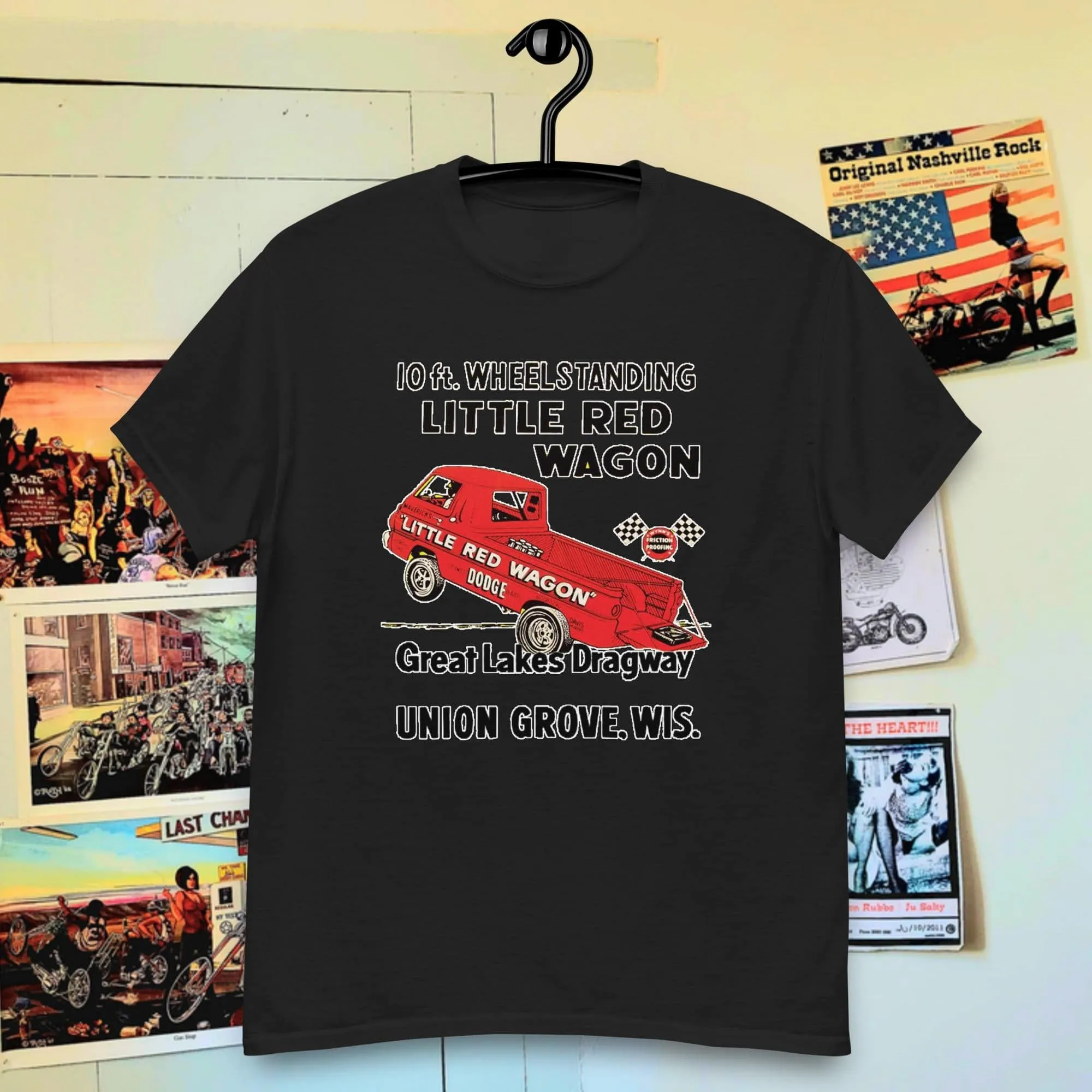 T-Shirt Little red wagon RACE DRAG DODGE