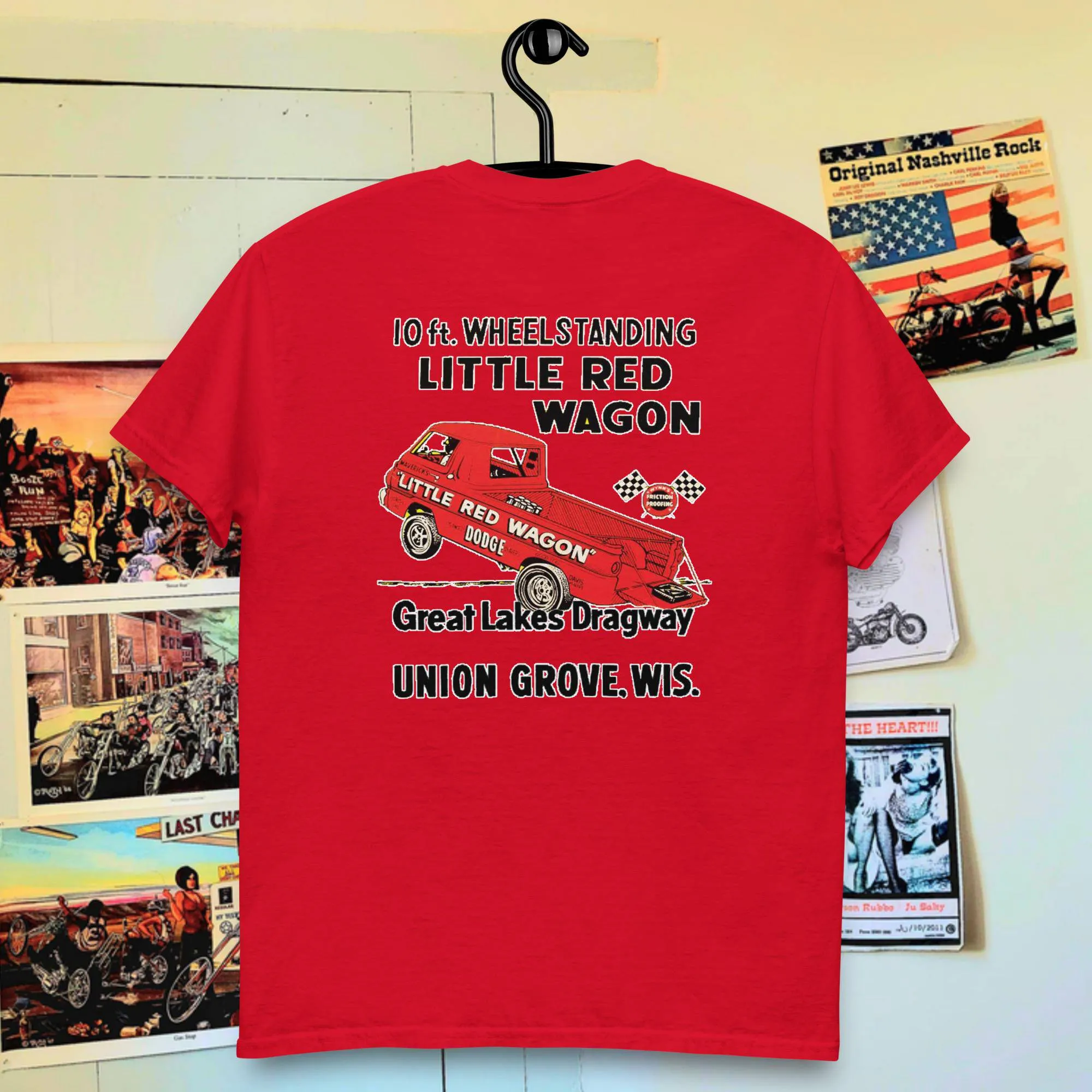T-Shirt Little red wagon RACE DRAG DODGE