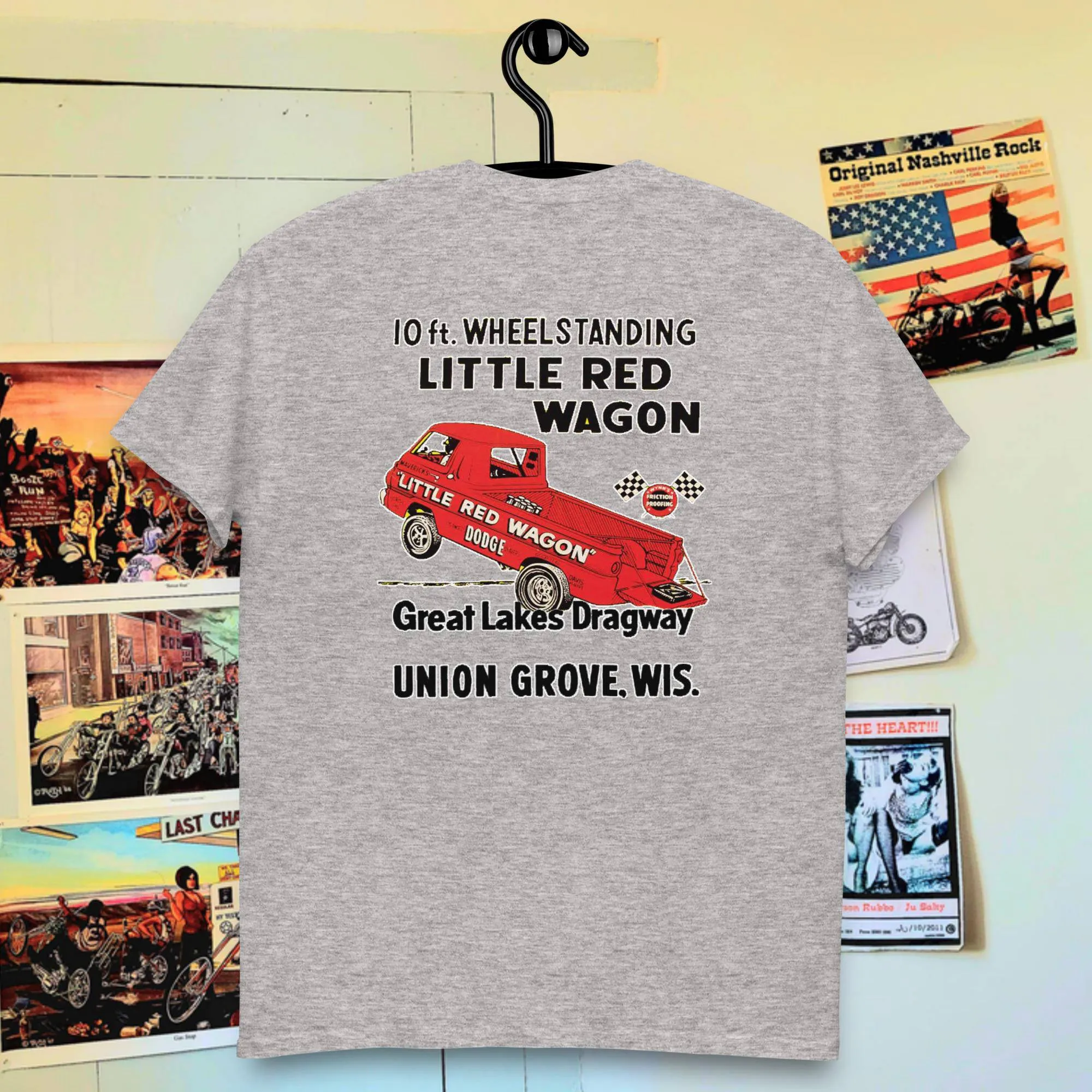 T-Shirt Little red wagon RACE DRAG DODGE