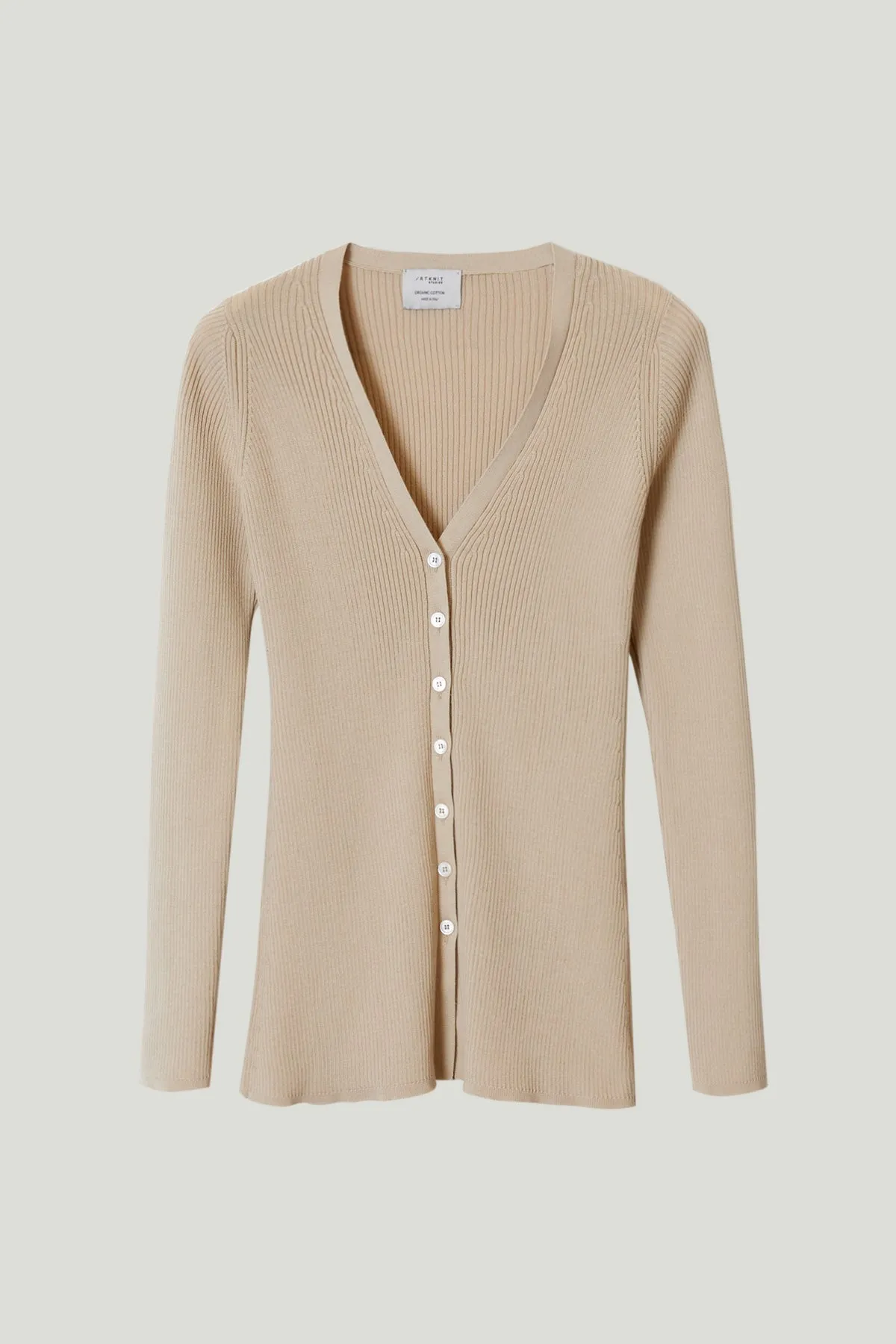 The Organic Cotton Ribbed Cardigan