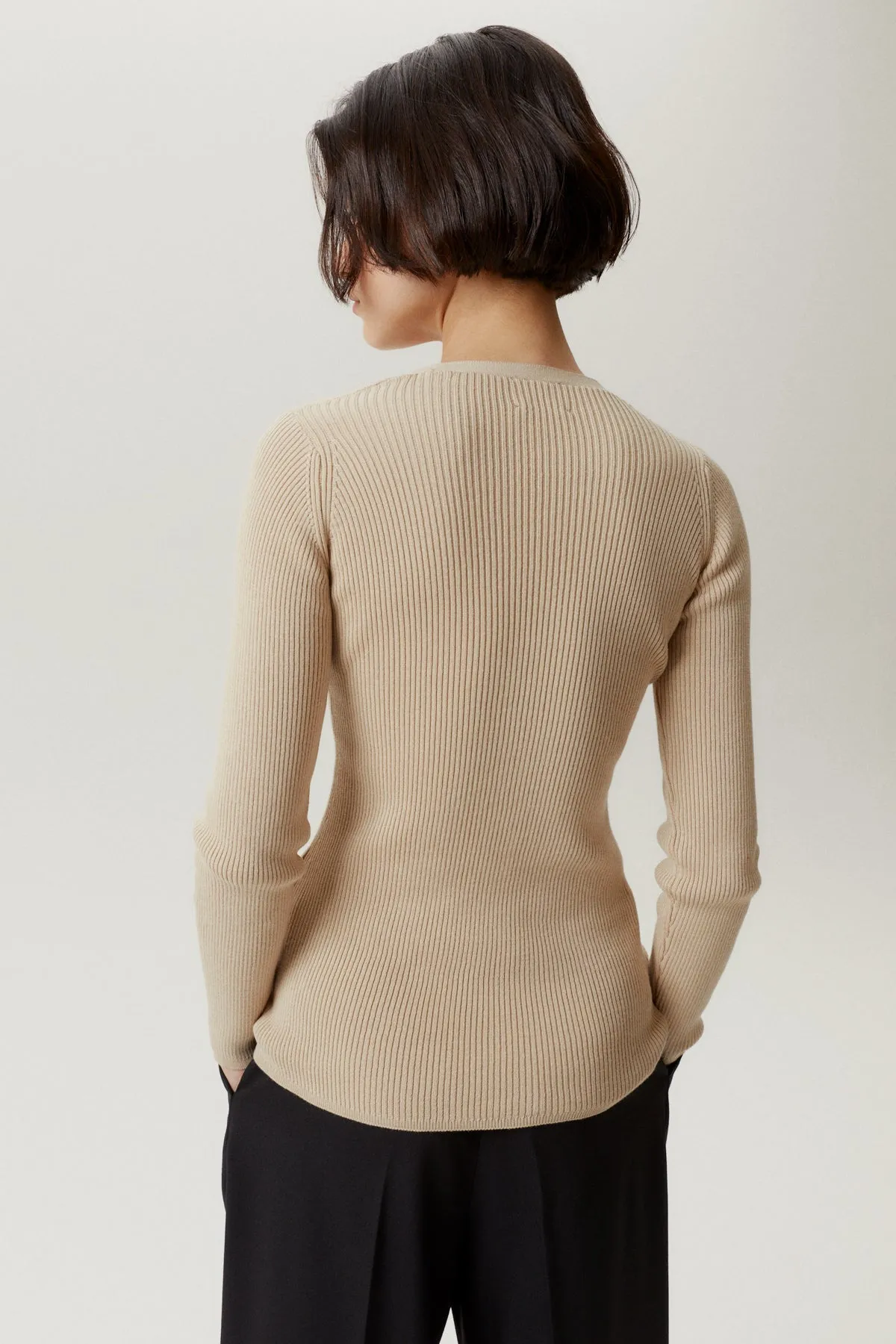 The Organic Cotton Ribbed Cardigan