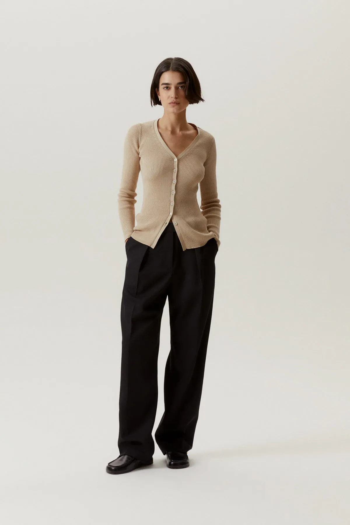 The Organic Cotton Ribbed Cardigan