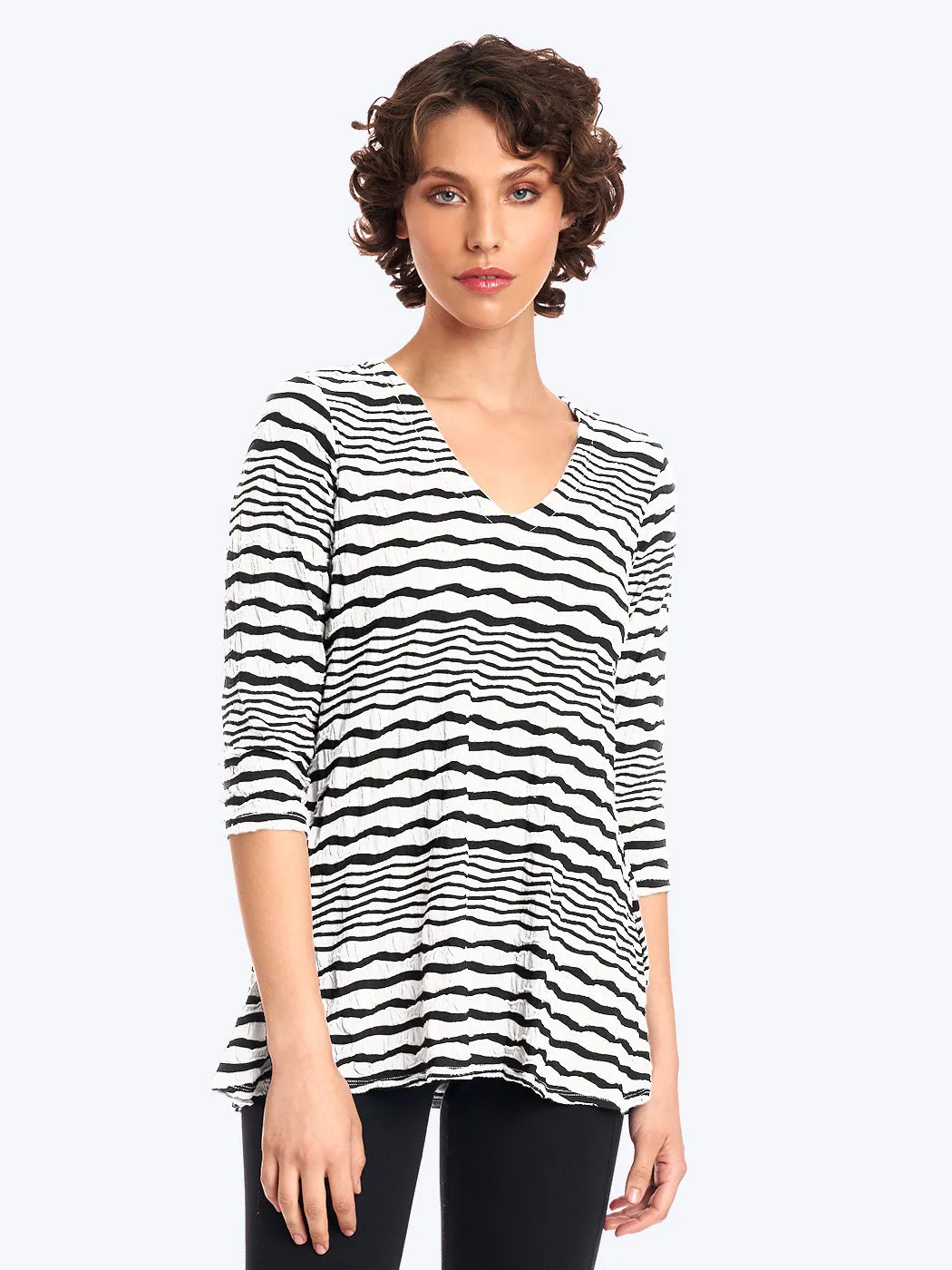 Tianello "Stripe" Knit Jersey Jacquard "Leyton" Tunic