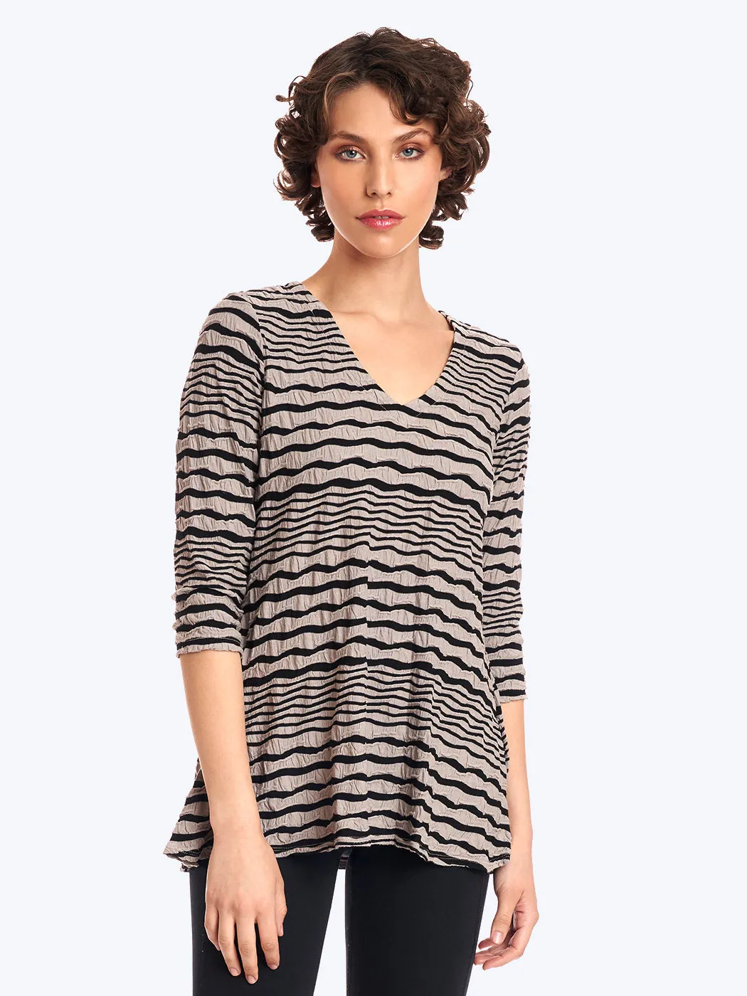 Tianello "Stripe" Knit Jersey Jacquard "Leyton" Tunic
