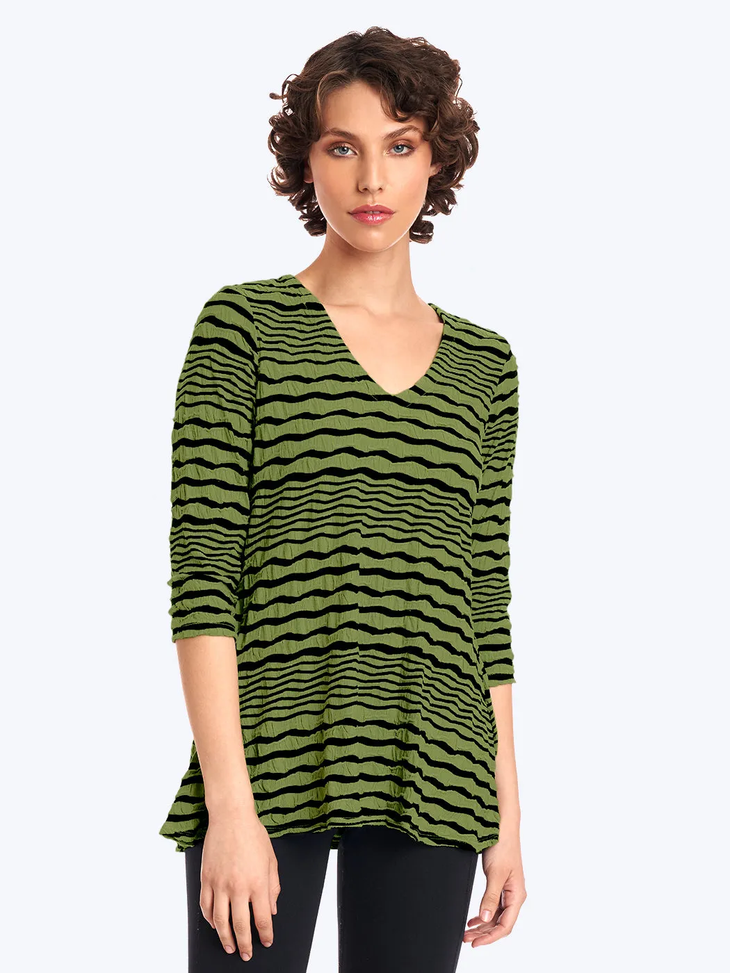 Tianello "Stripe" Knit Jersey Jacquard "Leyton" Tunic