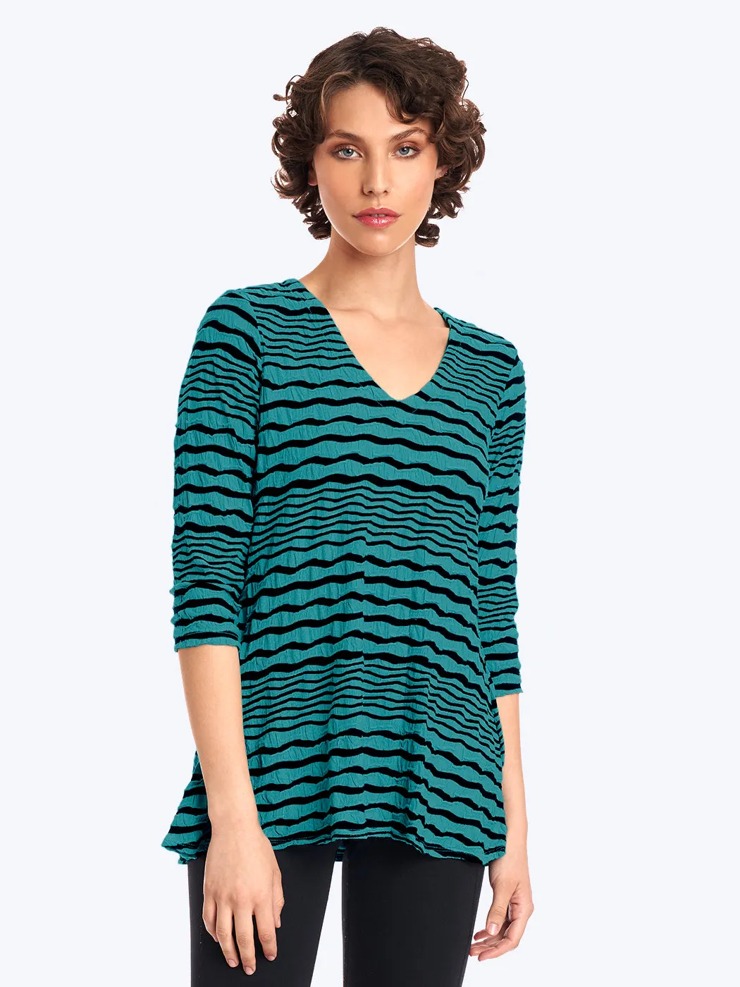 Tianello "Stripe" Knit Jersey Jacquard "Leyton" Tunic