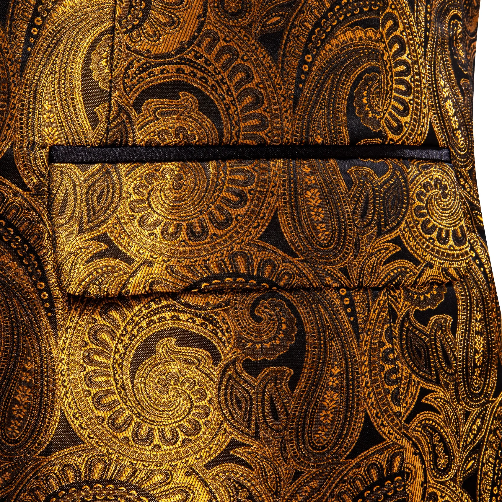 Ties2you Men's Suit Black Gold Paisley Shawl Collar Suit For Party