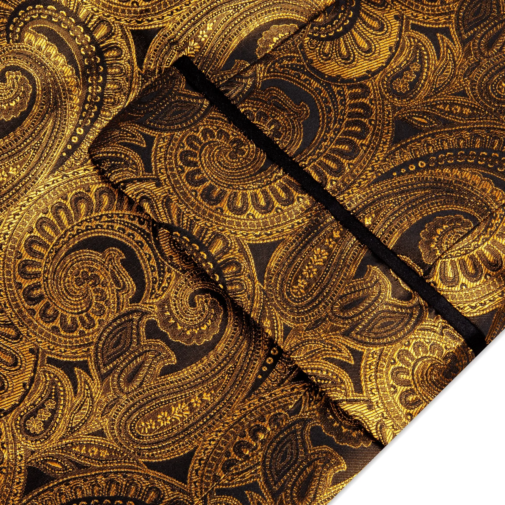 Ties2you Men's Suit Black Gold Paisley Shawl Collar Suit For Party