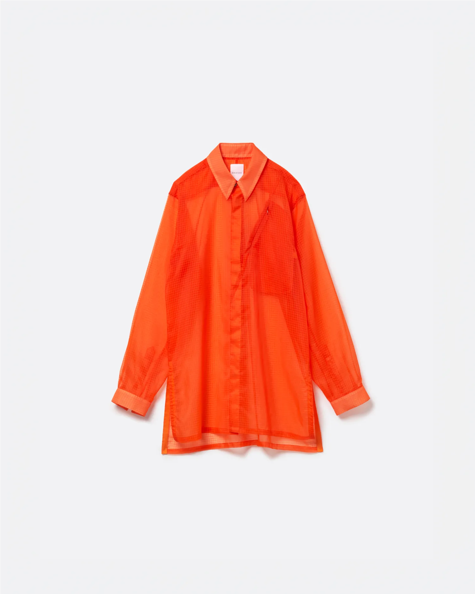 TRANSPARENT RIP-STOP SEAM POCKET SHIRT .11【ORANGE】