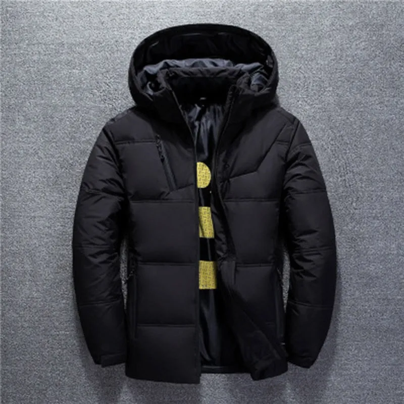 Voguable Winter Jacket Mens High Quality Thermal Thick Coat Snow Red Black Parka Male Warm Outwear White Duck Down Jacket Men