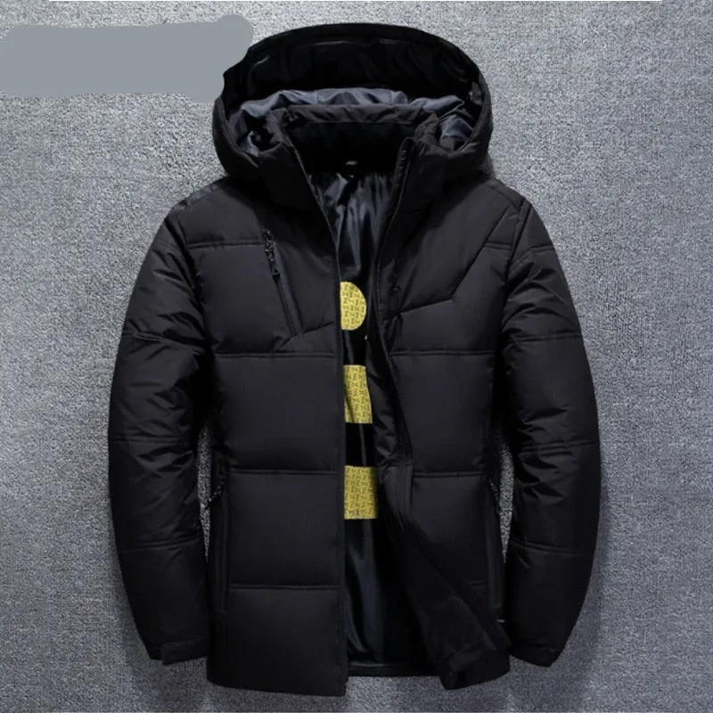 Voguable Winter Jacket Mens High Quality Thermal Thick Coat Snow Red Black Parka Male Warm Outwear White Duck Down Jacket Men