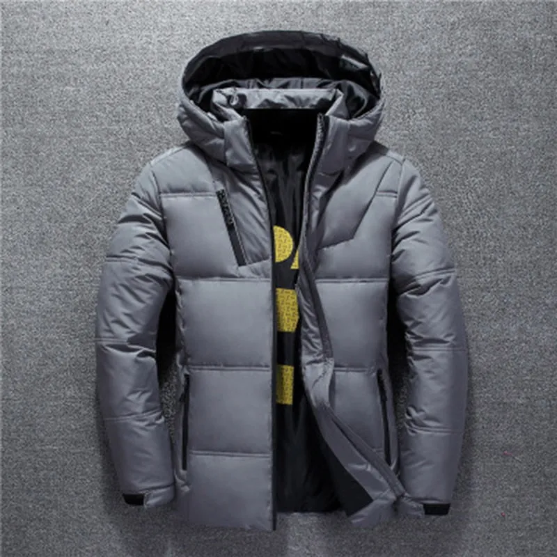 Voguable Winter Jacket Mens High Quality Thermal Thick Coat Snow Red Black Parka Male Warm Outwear White Duck Down Jacket Men