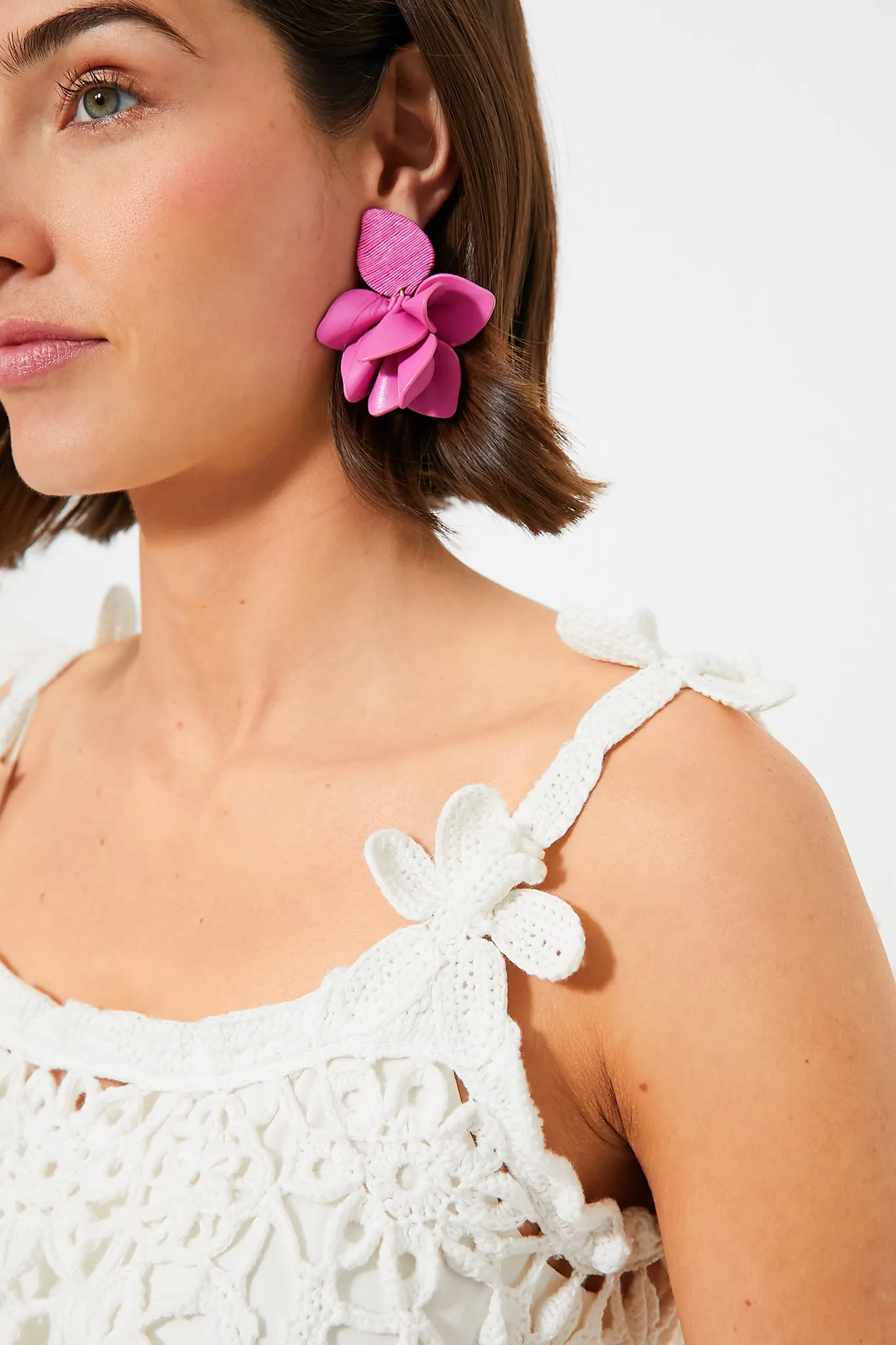 White Flowers Crochet Top