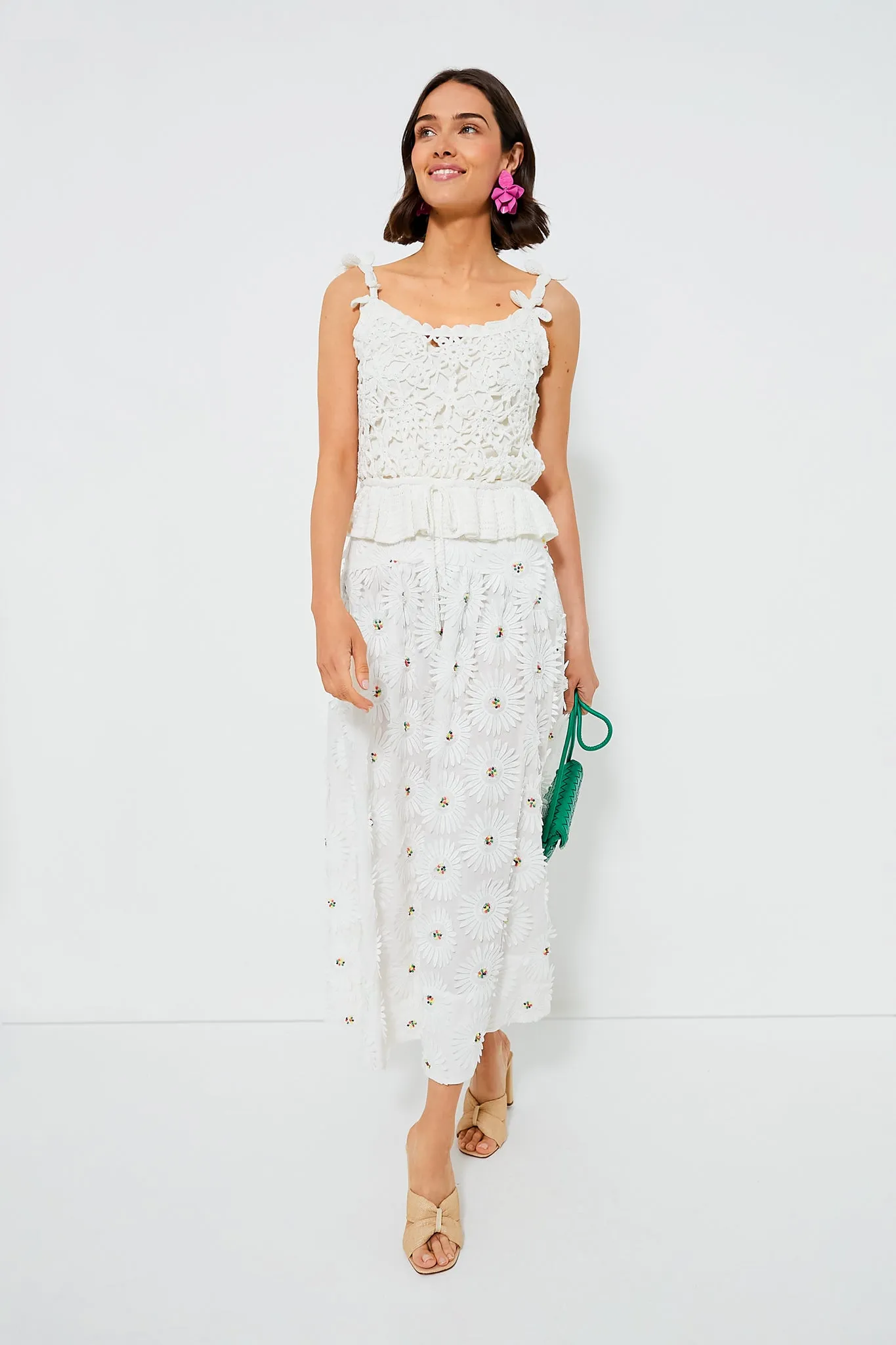 White Flowers Crochet Top